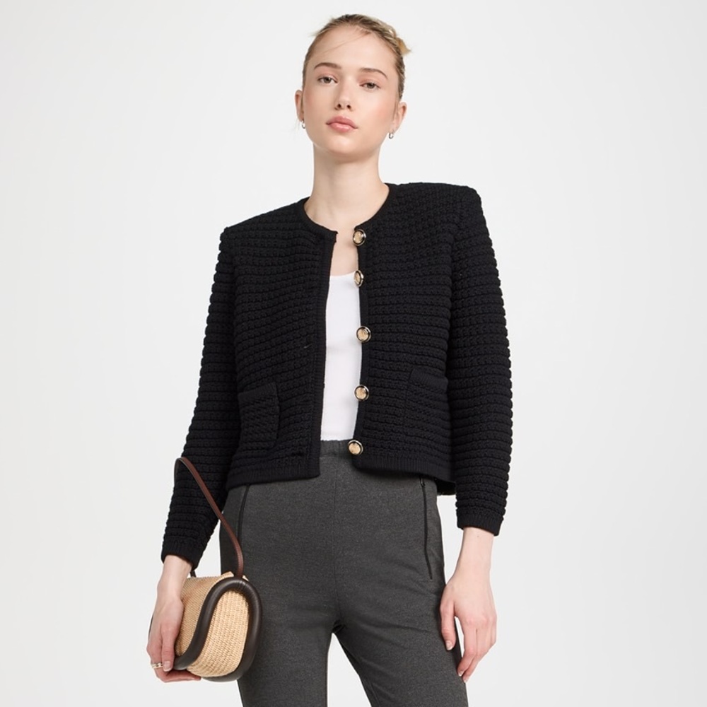 House of Harlow 1960 Jet Black Knit Cardigan